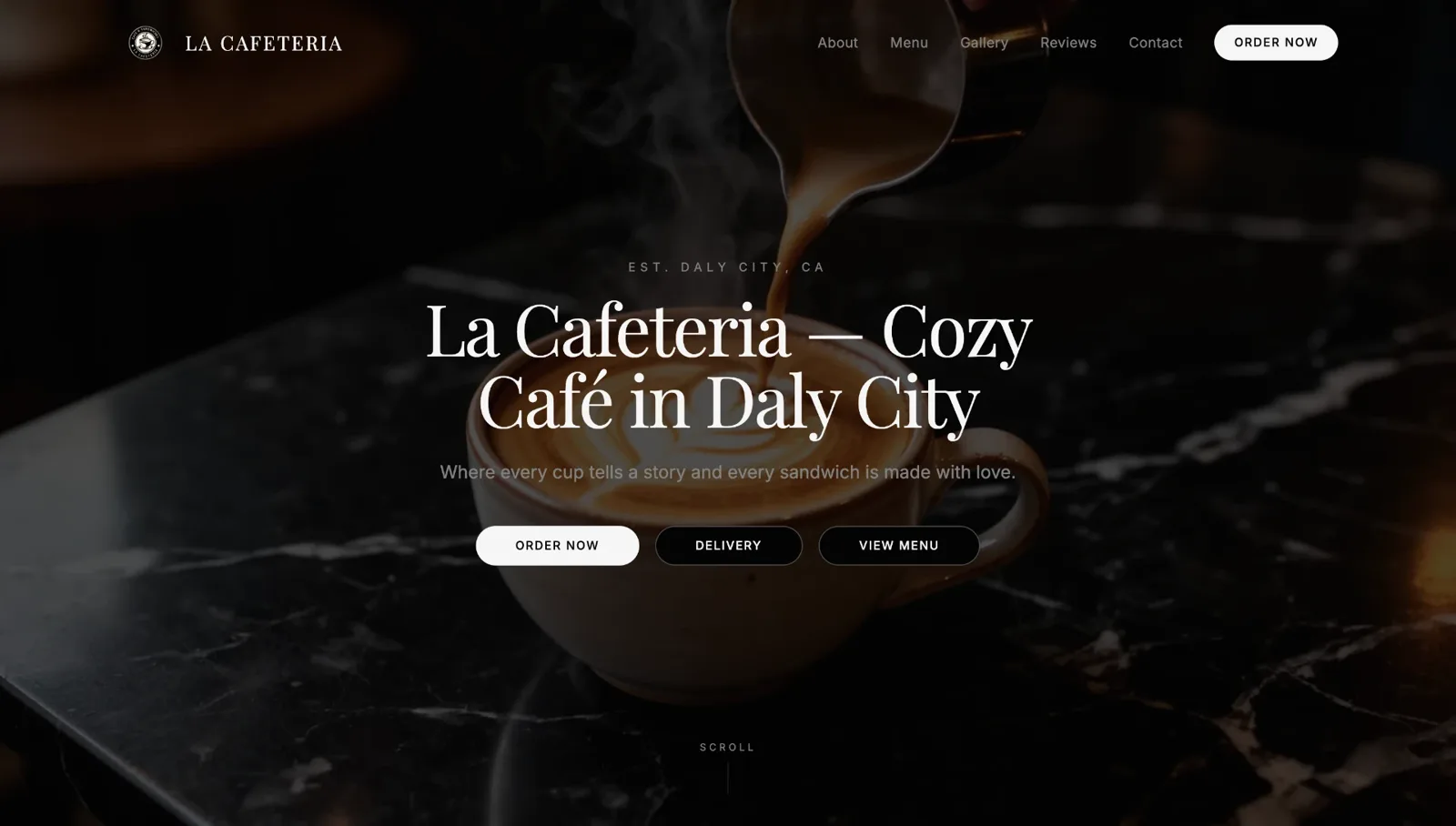 La Cafeteria homepage screenshot