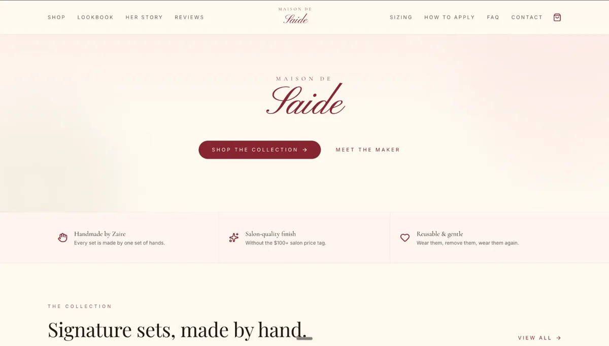Maison de Saide homepage screenshot
